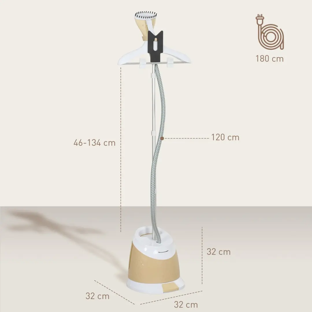 Homcom Kledingstomer 1800W 1.8L - Goud