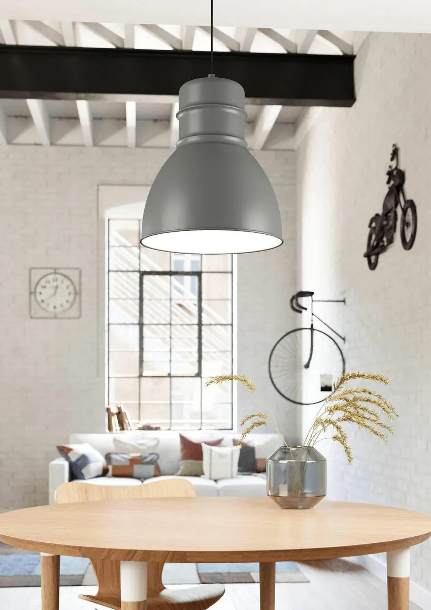 Eglo Ebury Hanglamp E27 - Ø38cm - Grijs/Wit - afbeelding 6 van 6