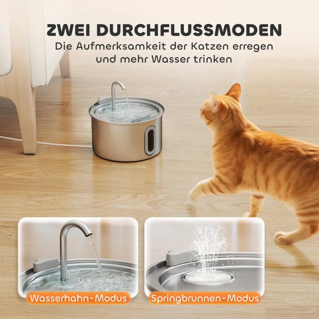 Pawhut Waterfontein Roestvrij Staal Ø19,4cm - Zilver