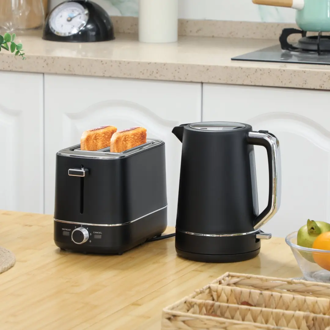 Homcom Wasserkooker & Toaster Set 780W - 1.7L - Schwarz