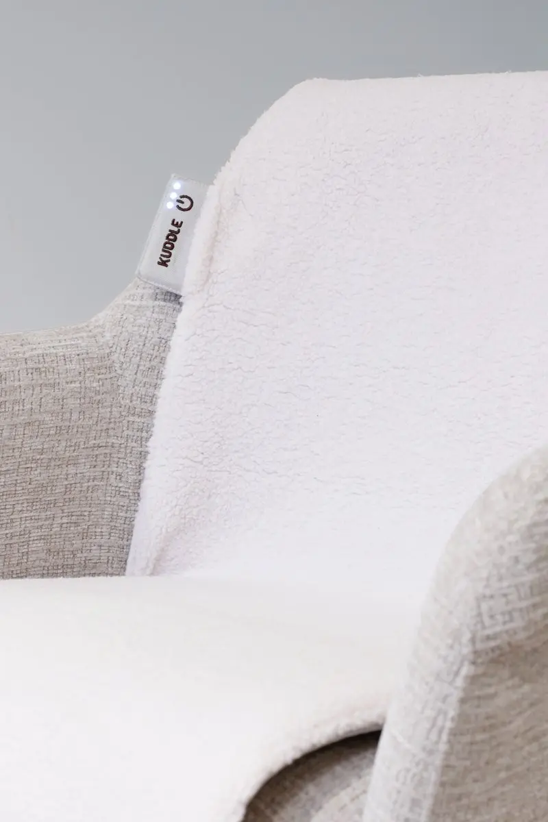 Kuddle Teddy Off White Elektrische Deken - 135x45cm - Draadloos & Oplaadbaar