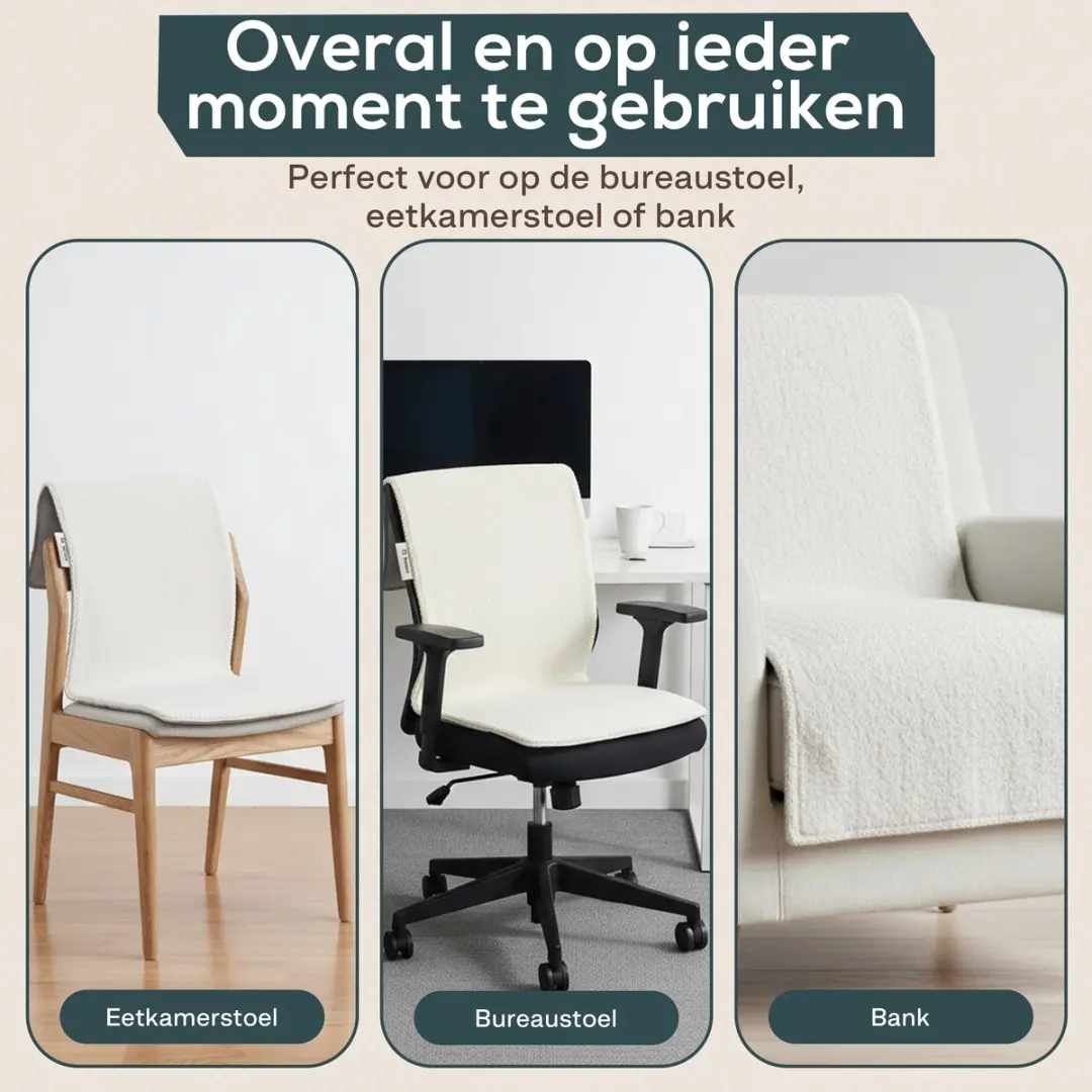 Kuddle Teddy Off White Elektrische Deken - 135x45cm - Draadloos & Oplaadbaar - afbeelding 6 van 6