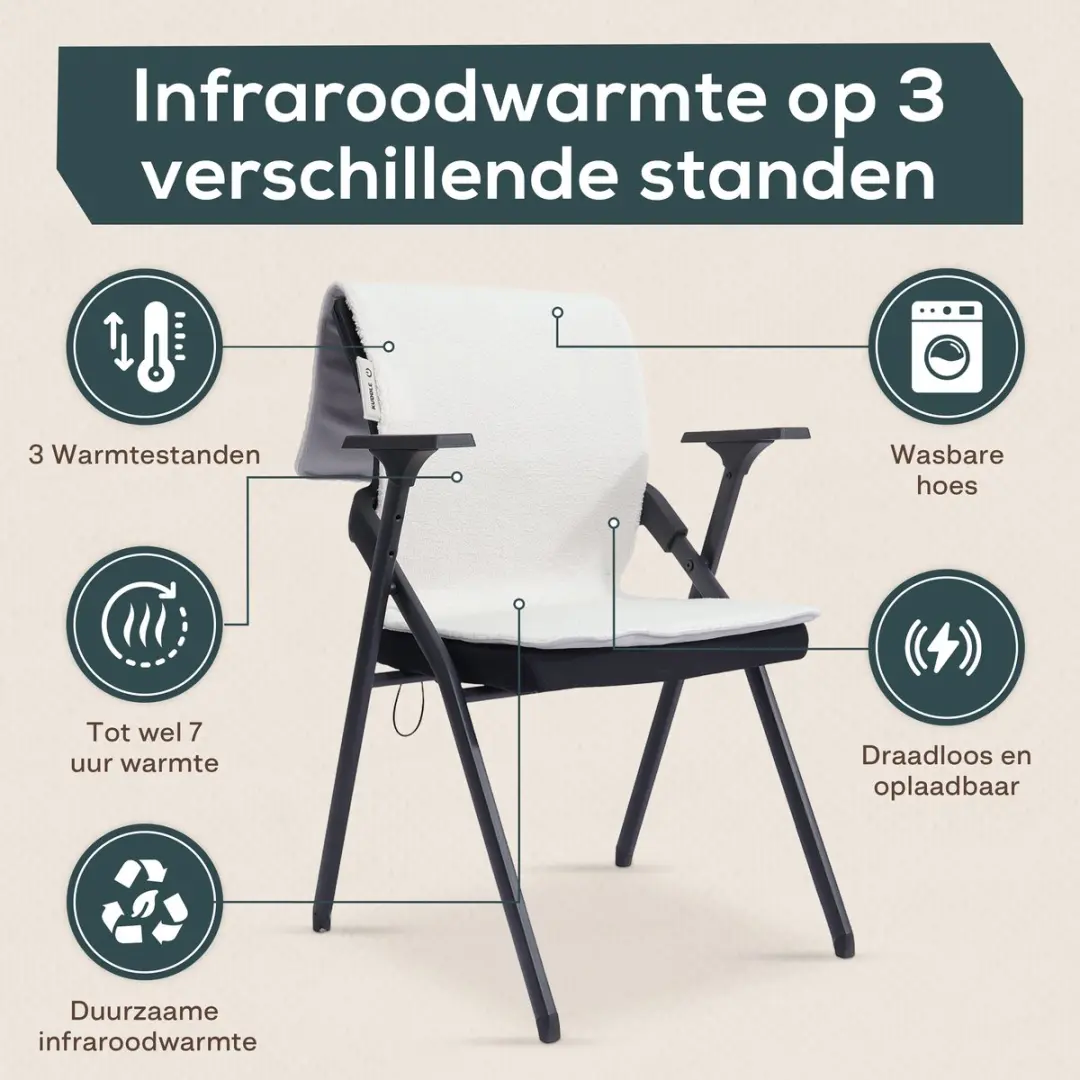Kuddle Teddy Off White Elektrische Deken - 135x45cm - Draadloos & Oplaadbaar