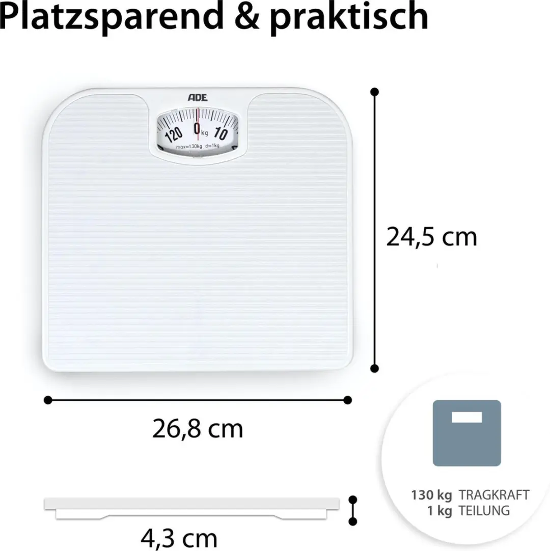 ADE Nina Mechanische Personenweegschaal 130kg - Wit
