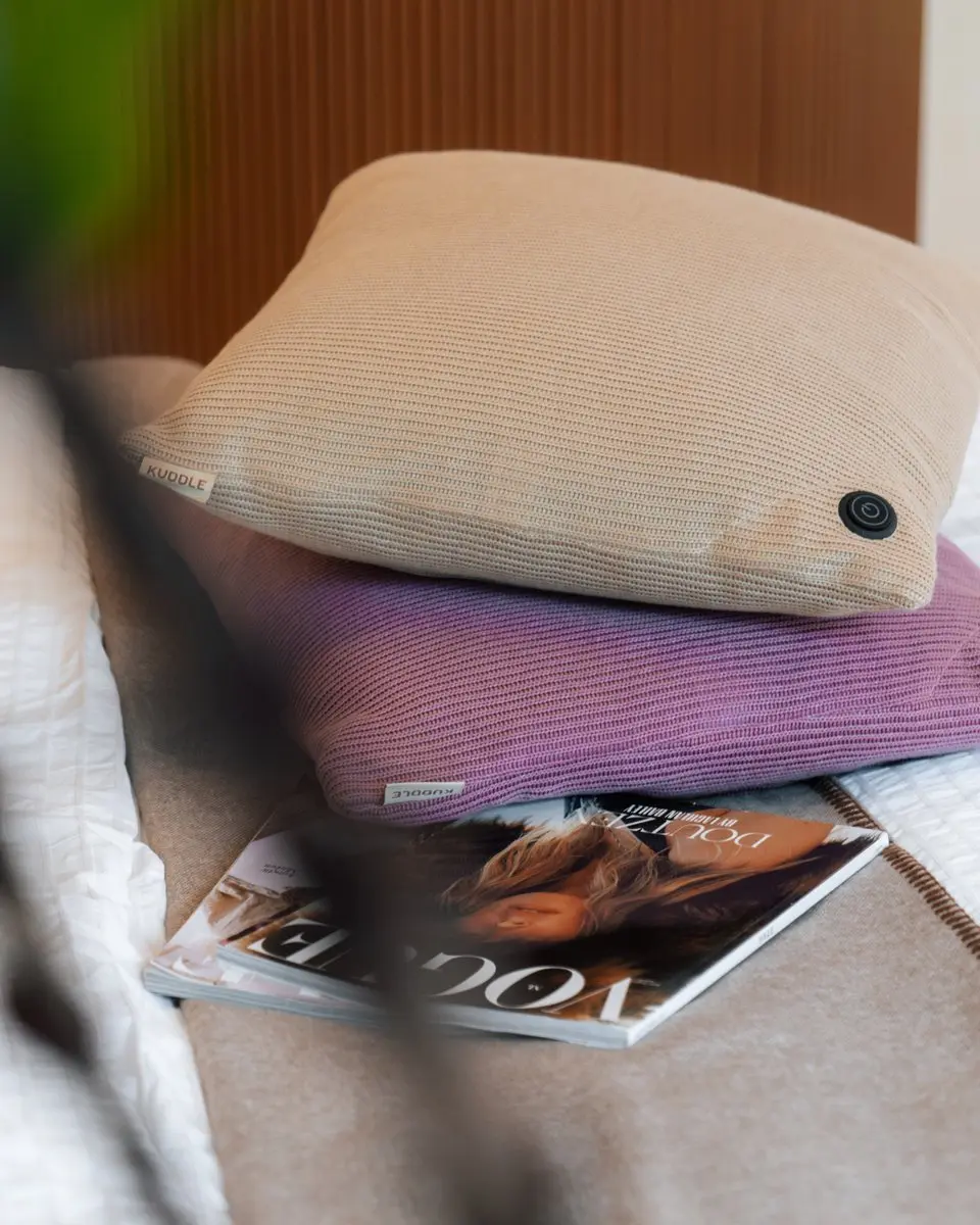 Kuddle Warmtekussen Oplaadbaar Old Pink 45x60cm - Draadloos - 3 standen - Incl. 2 Powerbanks