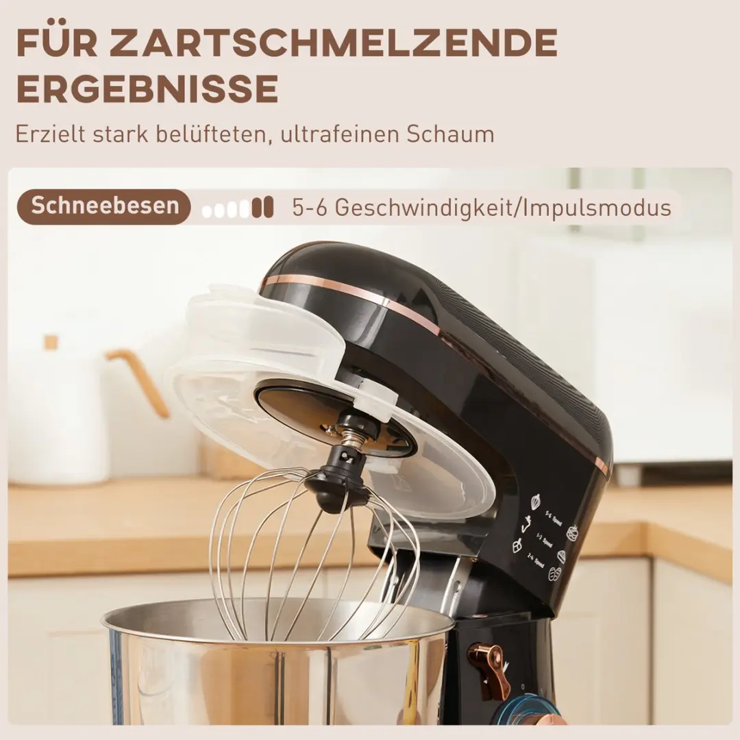 Homcom Keukenmachine 1400W - 41L - Inclusief accessoires - Zwart