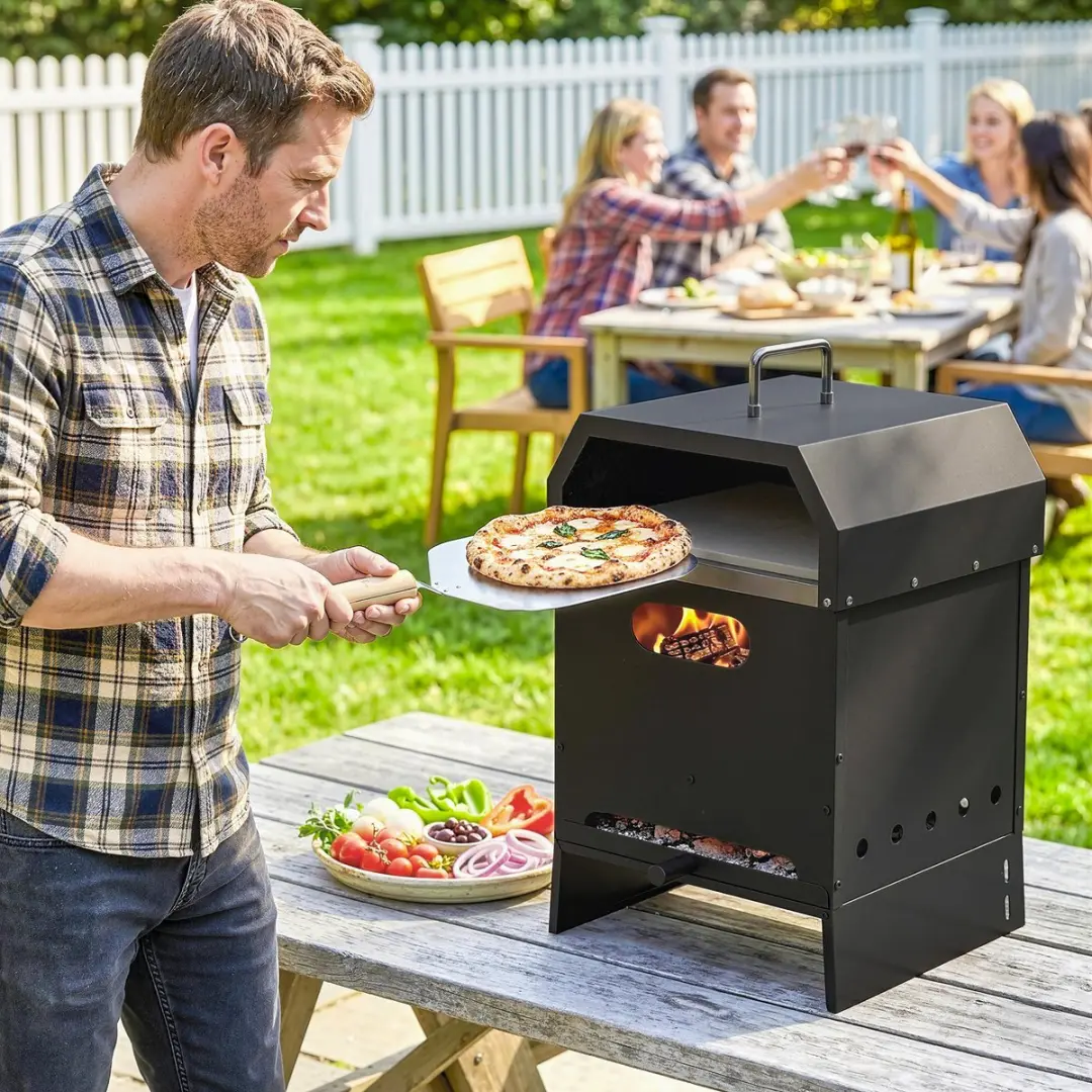 Outsunny 3-in-1 Outdoor Pizzaoven - 30,5cm - 9,9L - Zwart