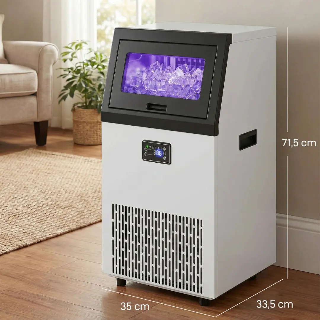 Homcom Commerciële IJsblokjesmachine 300W - 45L - Zilver
