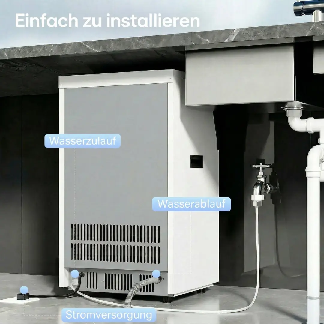 Homcom Commerciële IJsblokjesmachine 300W - 45L - Zilver