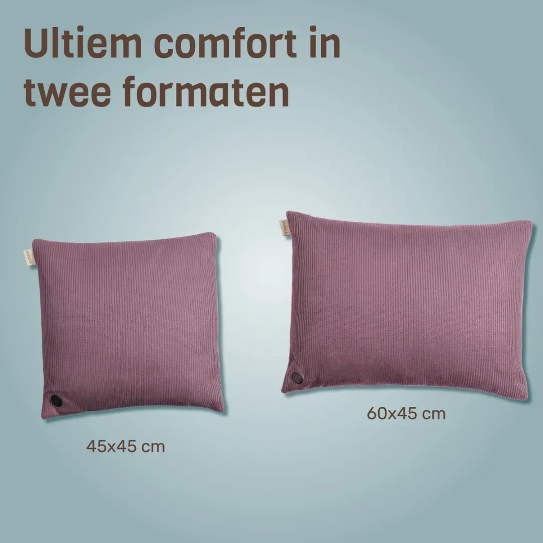 Kuddle Warmtekussen Oplaadbaar Old Pink 45x45cm - Draadloos & Elektrisch - afbeelding 6 van 6