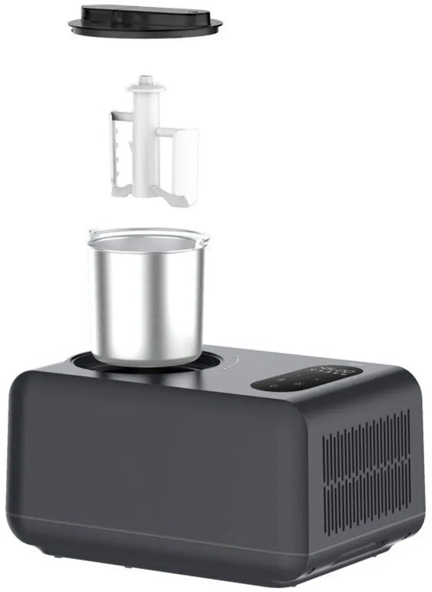 Medion MD 100087 IJsbereider 1,5L - Mat donkergrijs/Zwart