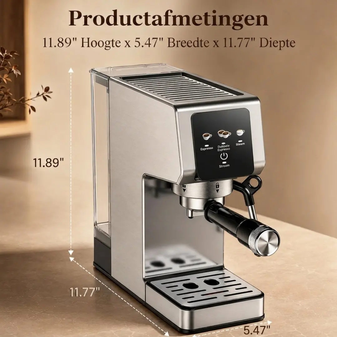 Homcom Touchscreen Espressomachine S2014-01-00015 - 1350W - 20 bar - Zwart - afbeelding 6 van 6