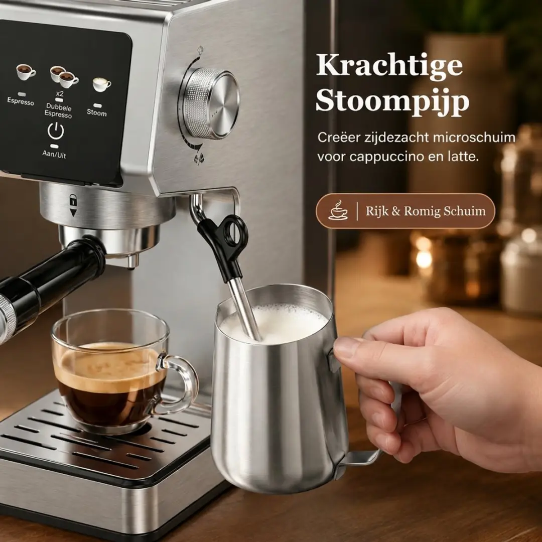 Homcom Touchscreen Espressomachine S2014-01-00015 - 1350W - 20 bar - Zwart