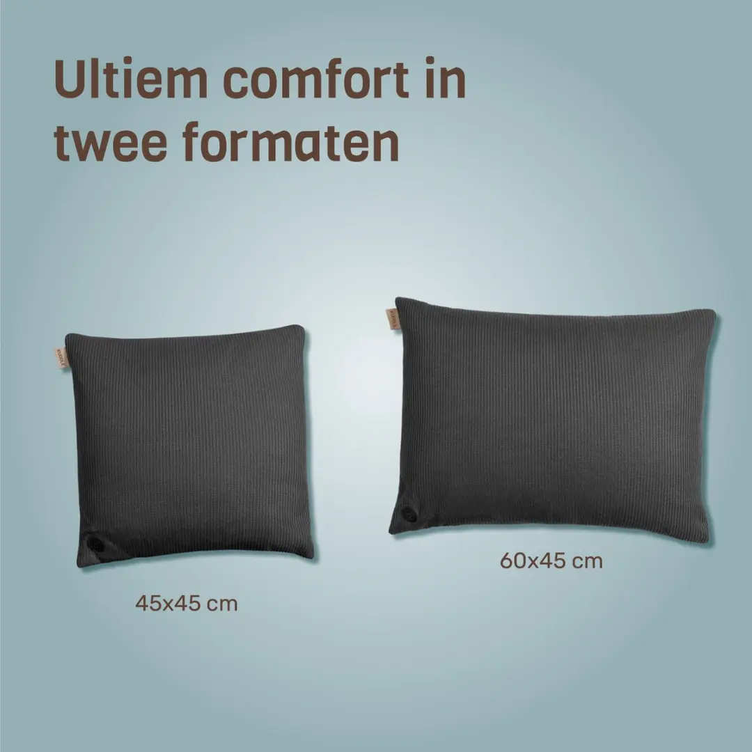Kuddle Warmtekussen Oplaadbaar Cozy Grey 45x60cm - 3 standen - Incl. 2 Powerbanks