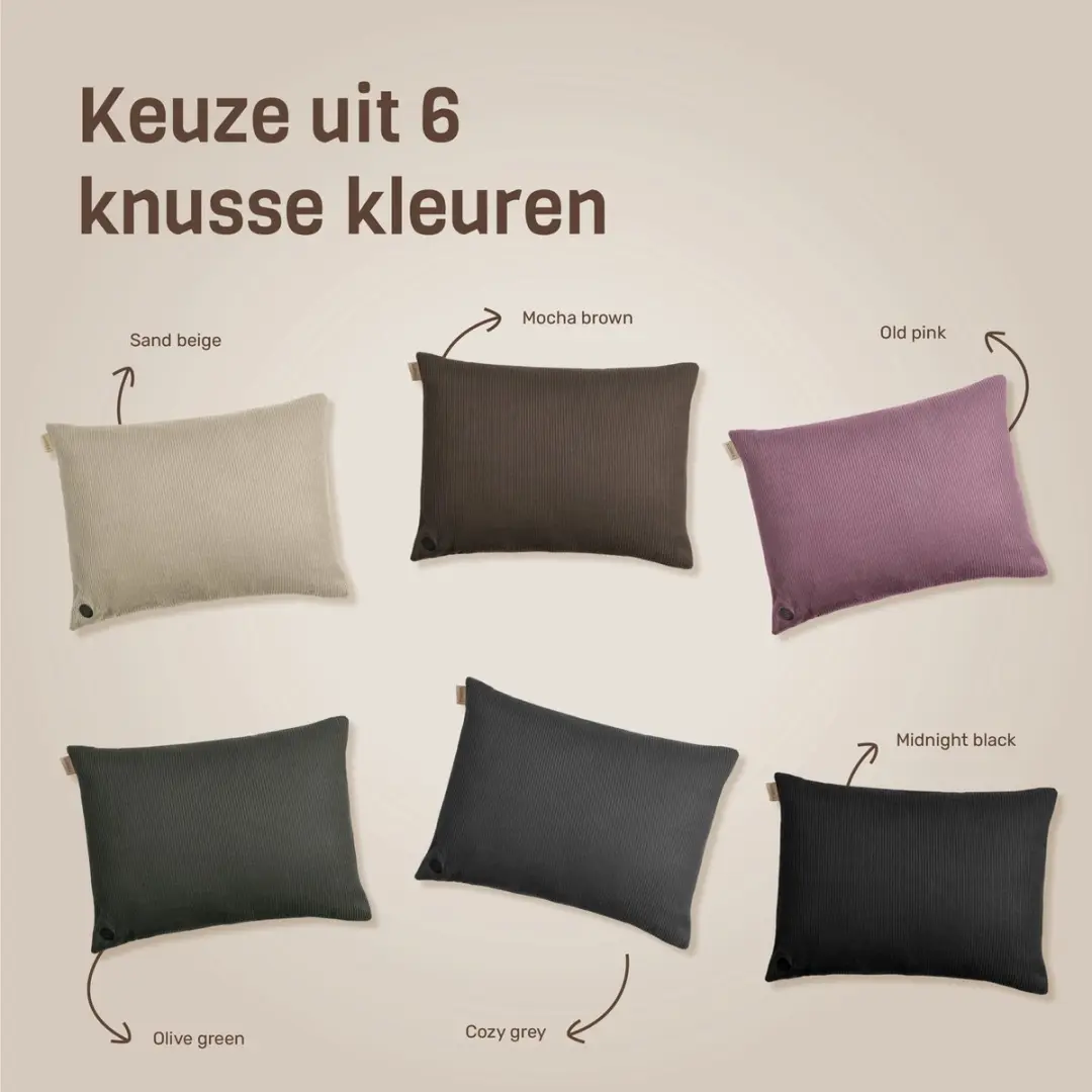 Kuddle Warmtekussen Oplaadbaar Cozy Grey 45x60cm - 3 standen - Incl. 2 Powerbanks
