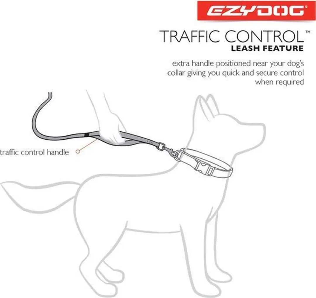 Ezydog Zero Shock Hondenriem 120cm - L - Zwart
