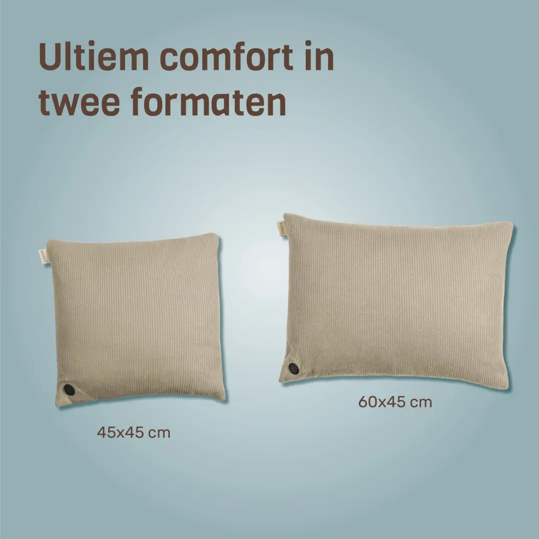 Kuddle Warmtekussen Oplaadbaar 45x45cm - Sand Beige - 2 Powerbanks