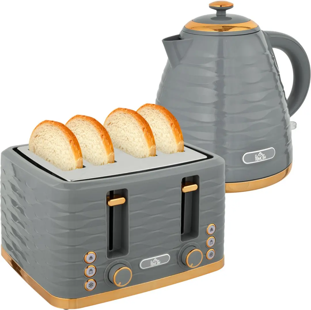 Homcom Toaster & Waterkoker Set 1850W - 24L - Grijs