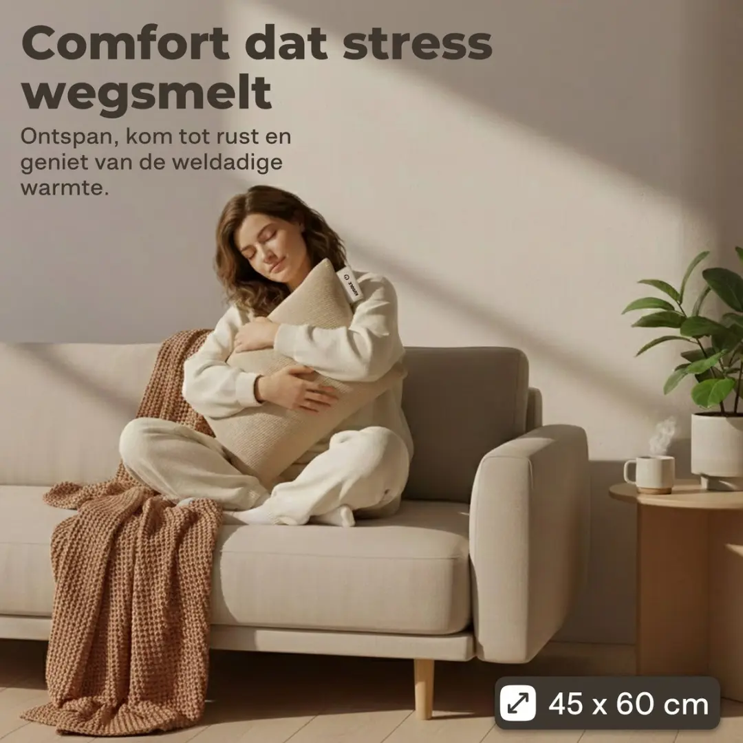 Kuddle Warmtekussen Oplaadbaar 45x60cm - Sand Beige