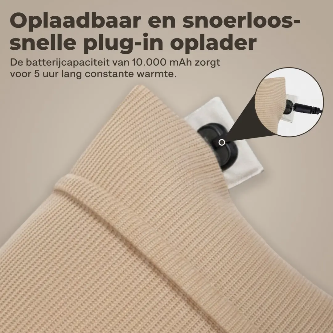 Kuddle Warmtekussen Oplaadbaar 45x60cm - Sand Beige