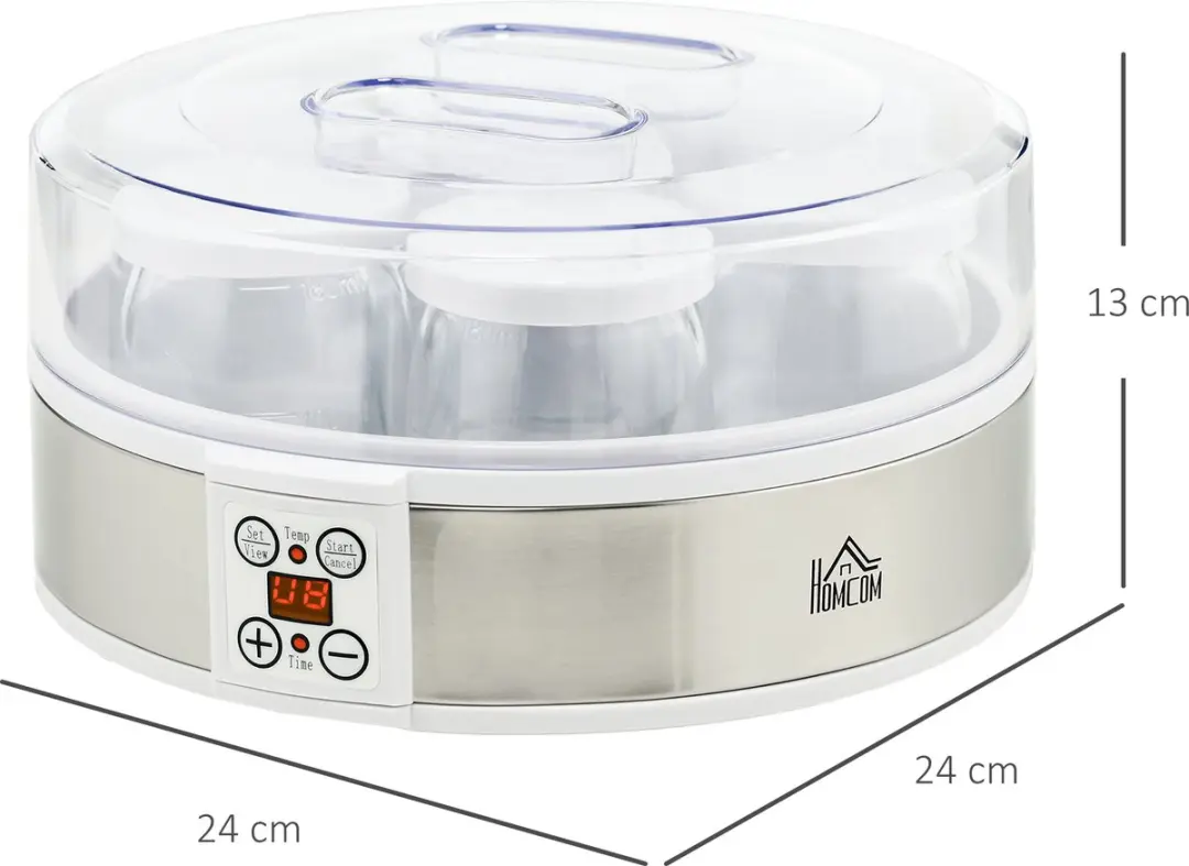 Homcom Yoghurtmaker 1260ml - 20W - Wit - afbeelding 6 van 6