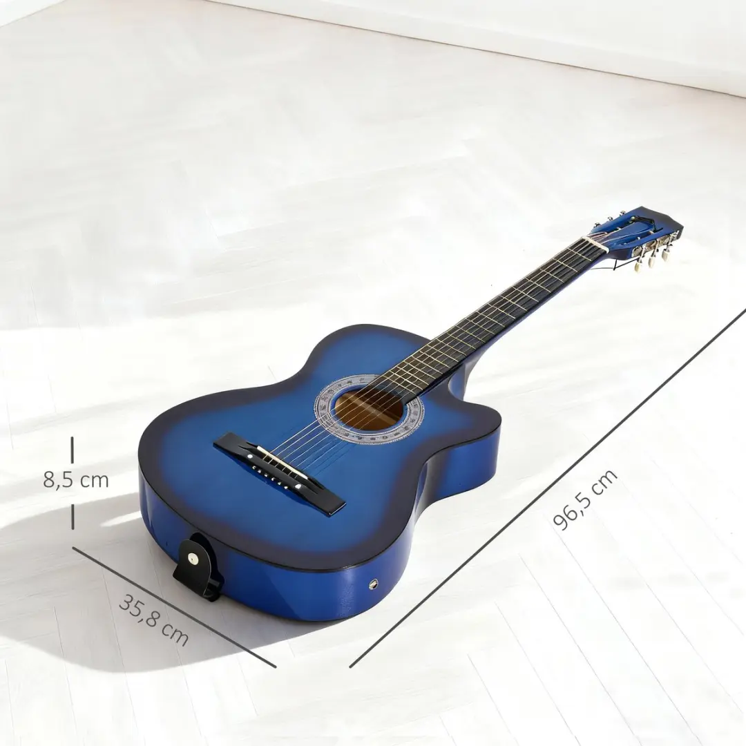 Homcom Elektrische Gitaar 3/4 Hollow Body - Blauw & Zwart