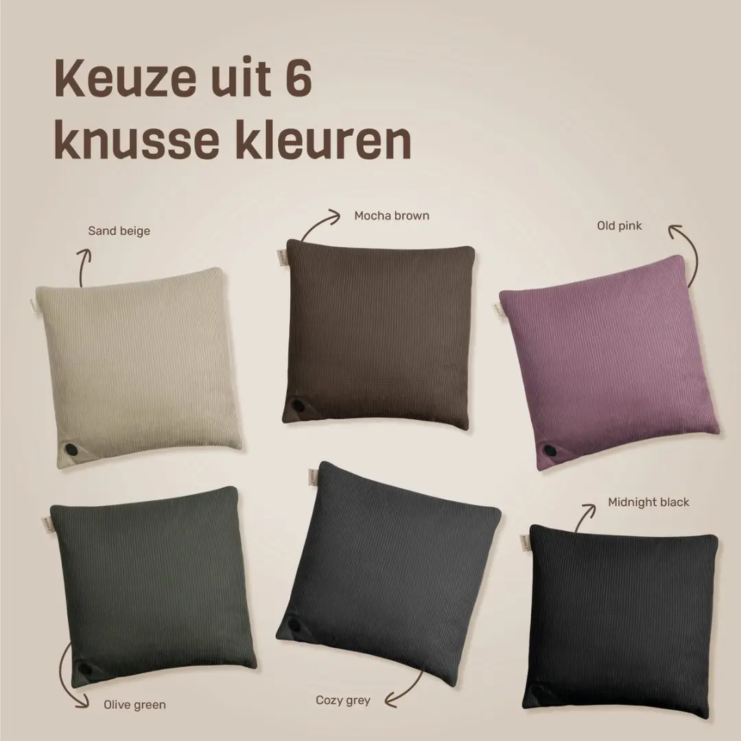 Kuddle Oplaadbaar Warmtekussen 45x45cm - Olive Green - afbeelding 6 van 6