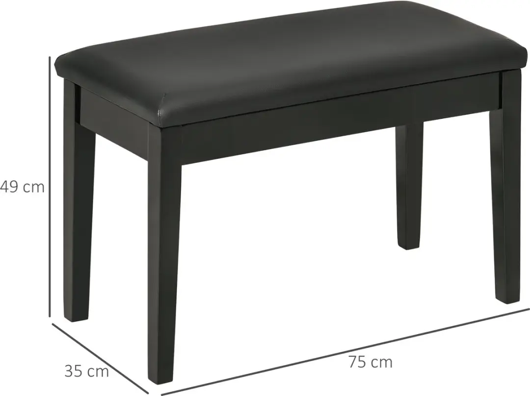 Homcom Klavierbank F12-012V00 - Zwart