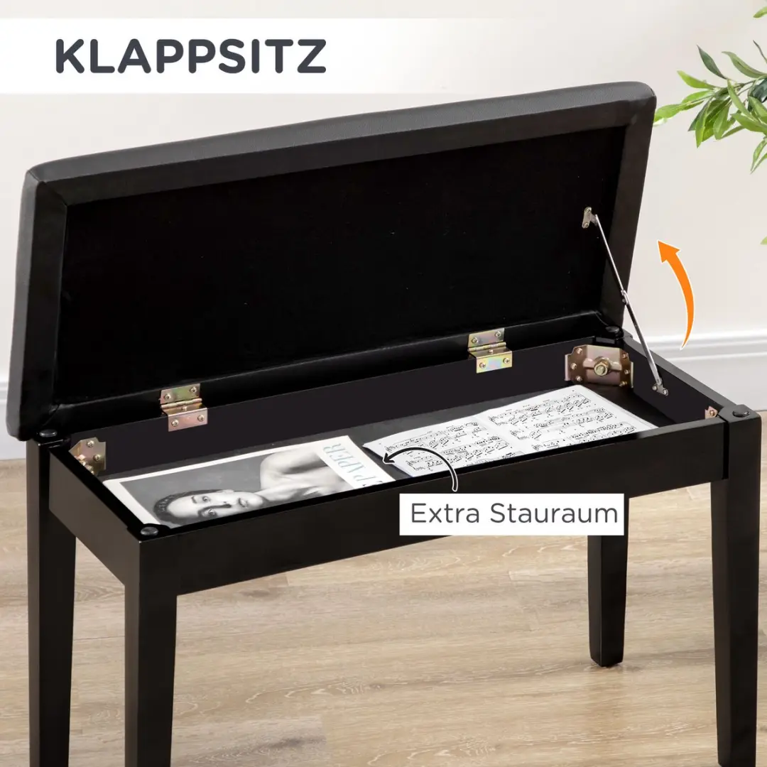 Homcom Klavierbank F12-012V00 - Zwart - afbeelding 6 van 6