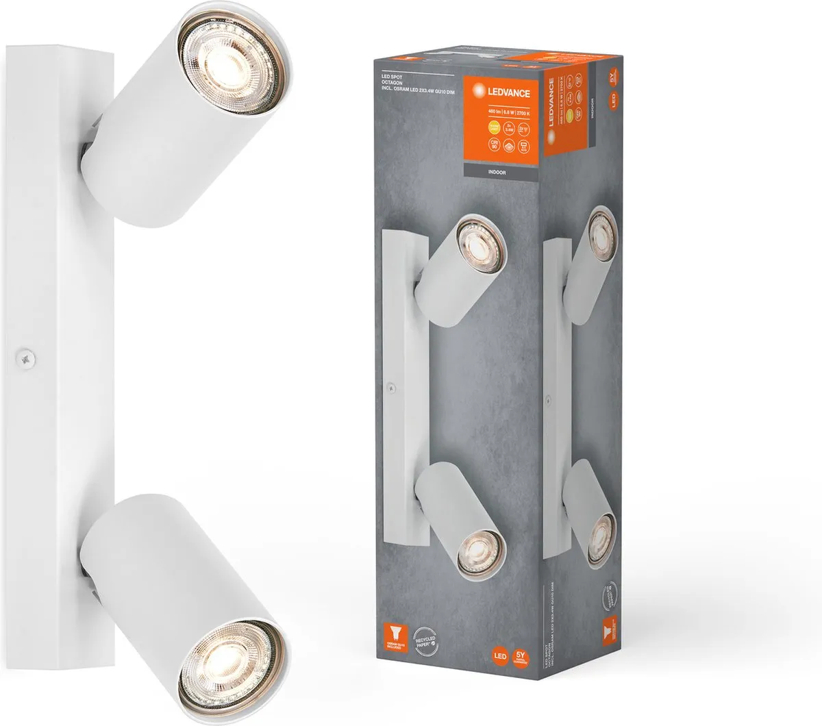 LEDVANCE LED Spot Octagon GU10 2x3,4W - 460lm - Warm wit 2700K