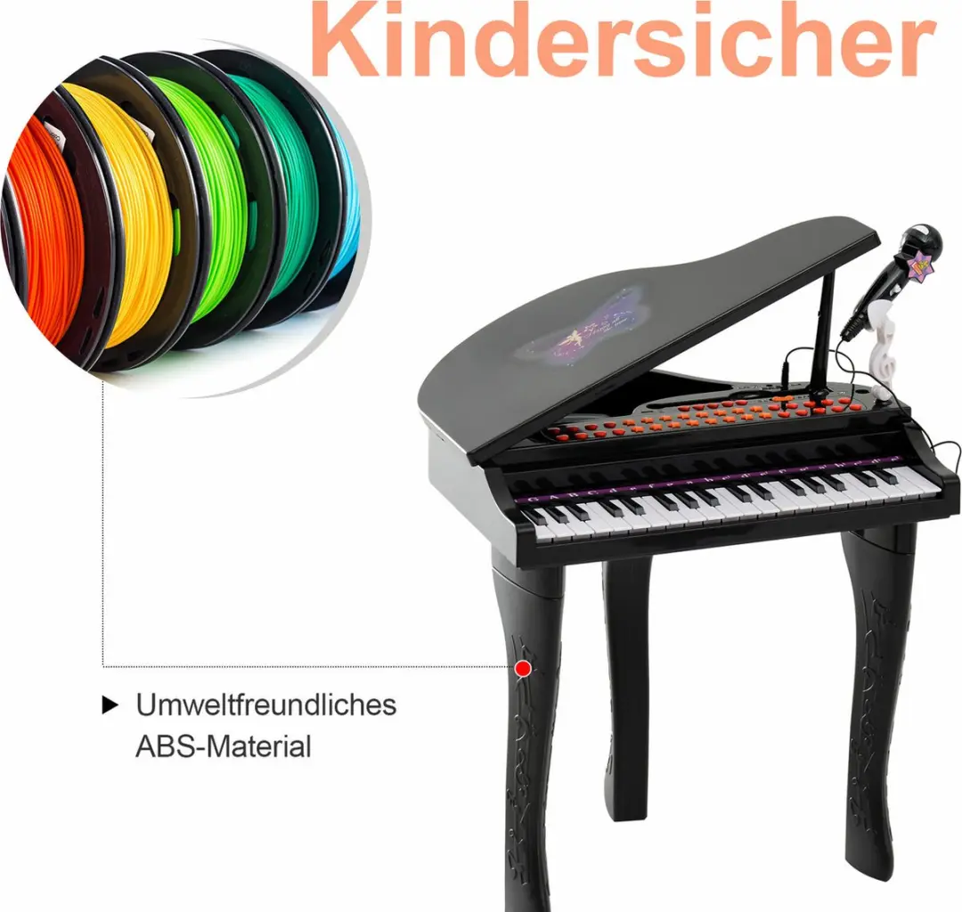 Homcom Kinderpiano 25 Toetsen - Zwart