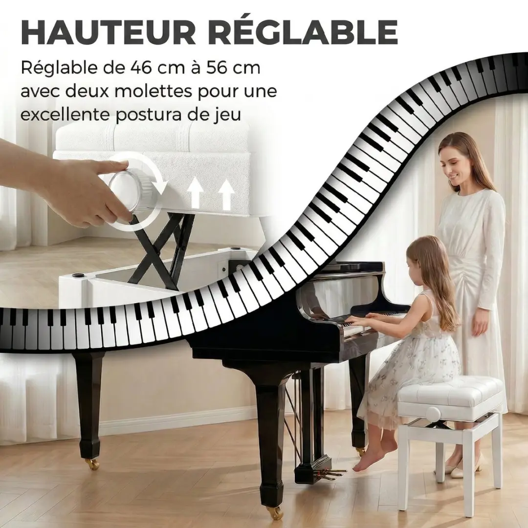 Homcom Pianobank - Wit
