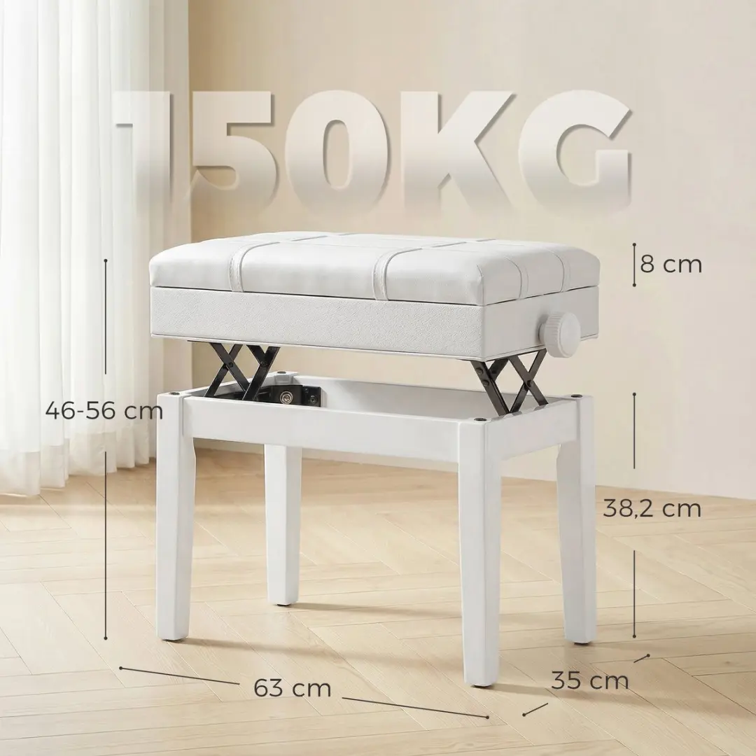 Homcom Pianobank - Wit