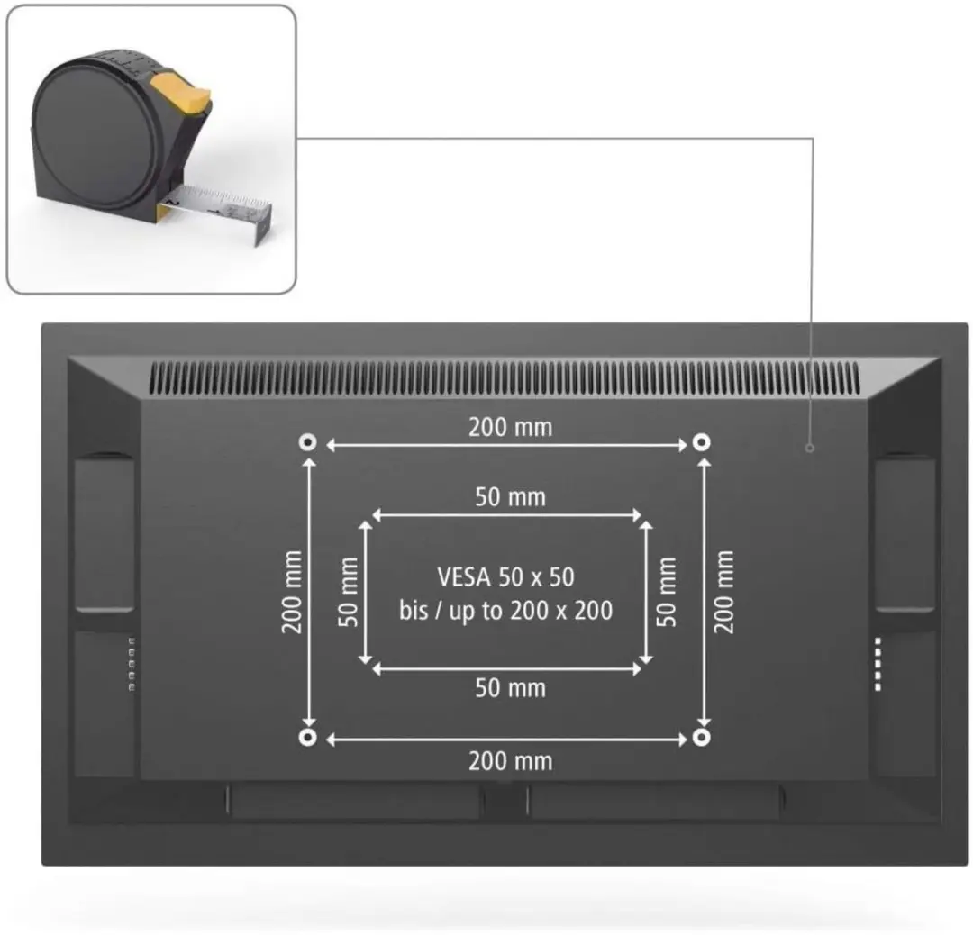 Hama LCD/PL/LED Wandbeugel 84466 - VESA 200x200mm - Wit