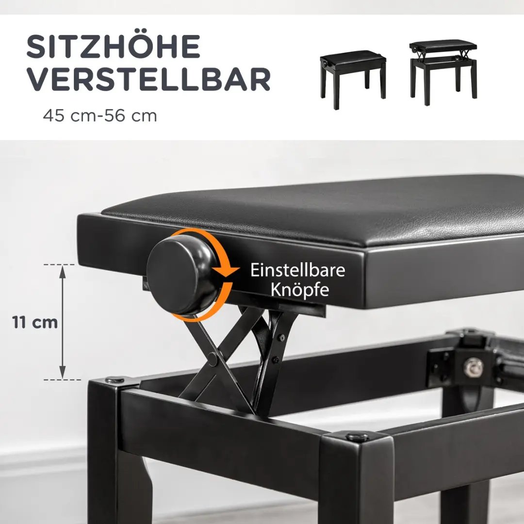 Homcom Pianokruk F12-009V00 - Zwart