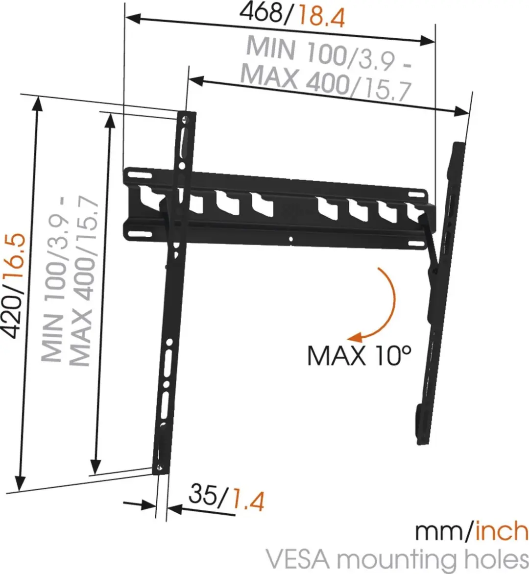 Vogel's MA3010 TV Wandbeugel 55" - Zwart