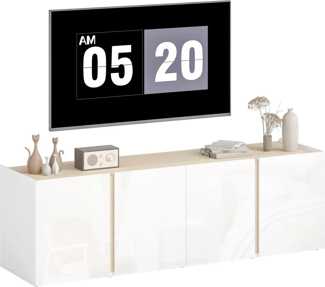 Homcom TV-meubel 135x38x45cm Wit