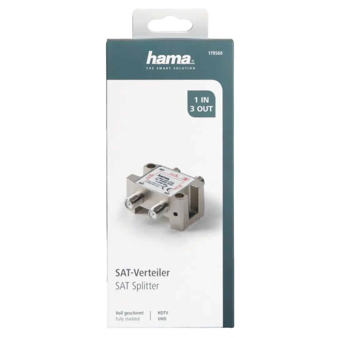 Hama 3-voudige SAT-verdeler DC - 4K/HD - BK