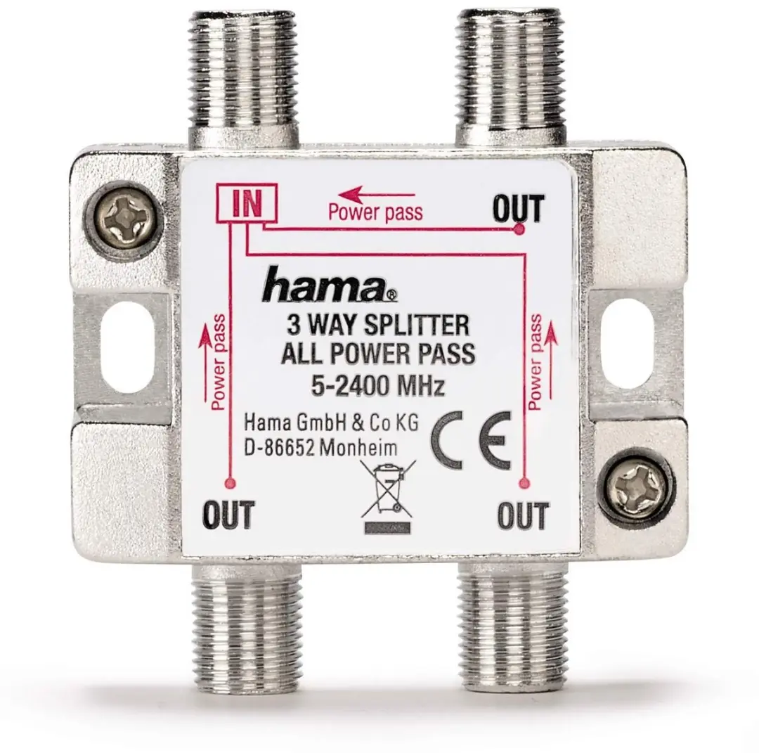 Hama 3-voudige SAT-verdeler DC - 4K/HD - BK - afbeelding 6 van 6