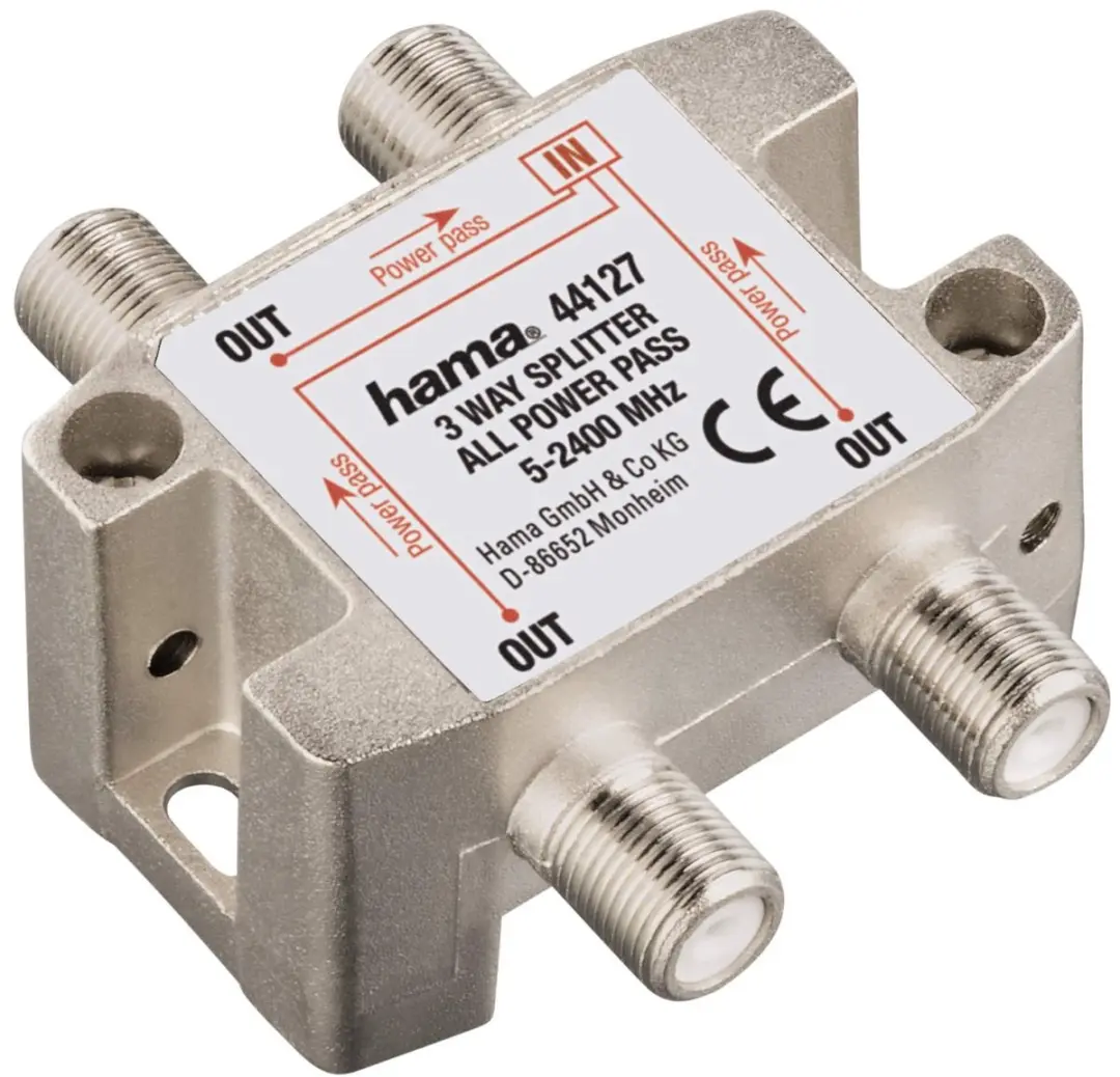 Hama 3-voudige SAT-verdeler DC - 4K/HD - BK