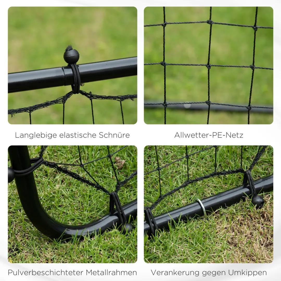 Homcom Voetbal Rebounder 75x126cm - Zwart