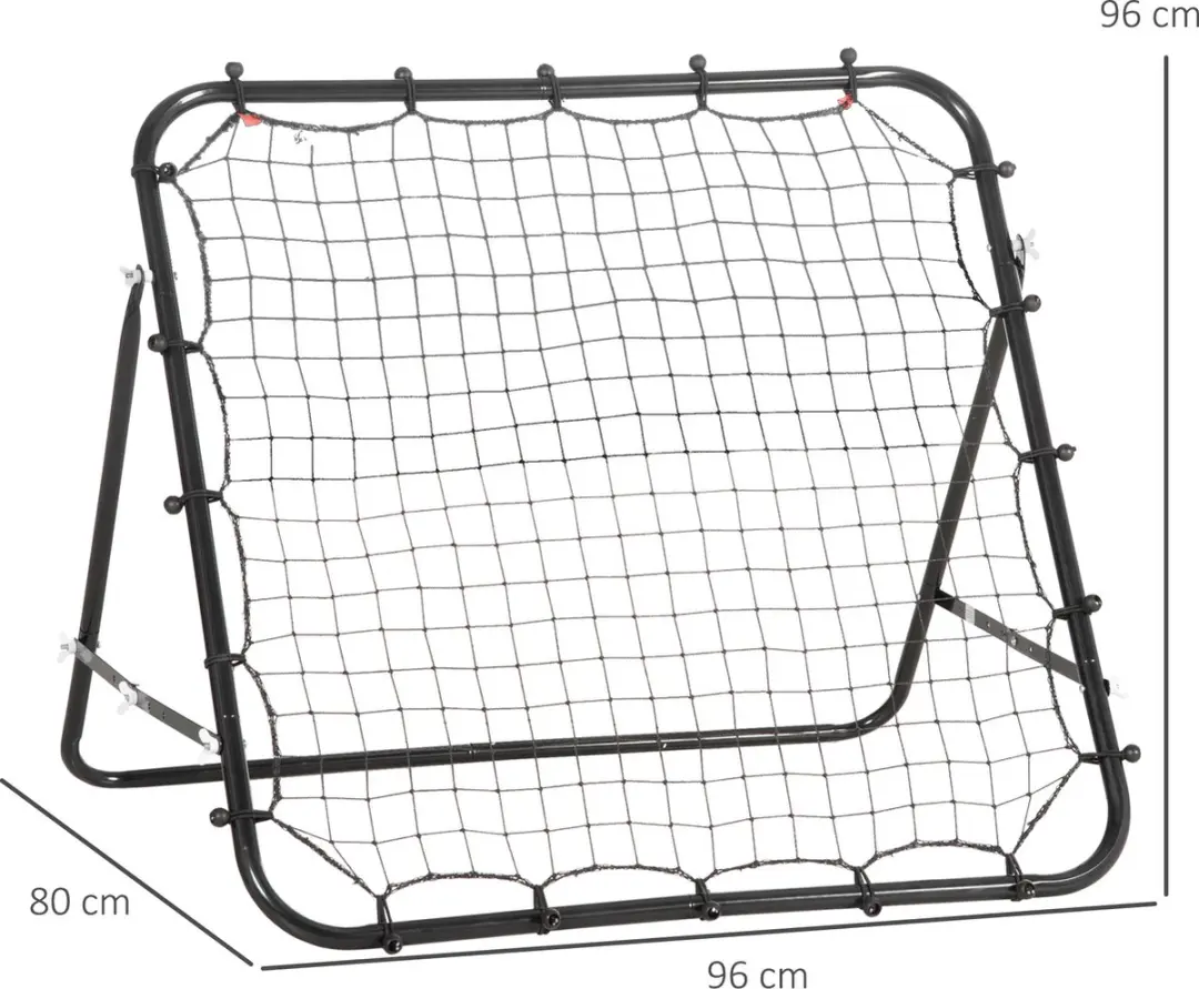 Homcom Voetbal Rebounder 75x126cm - Zwart