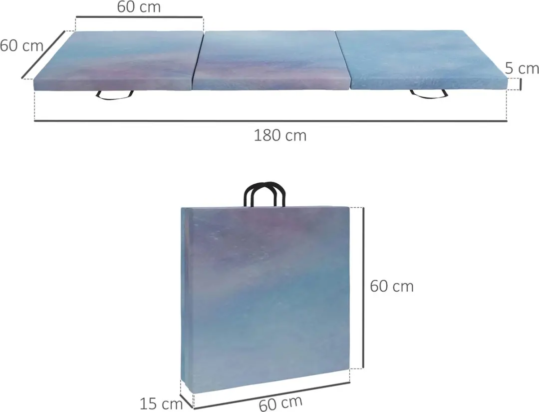 Homcom Gymnastiekmat EPE 180x60x5cm - Blauw