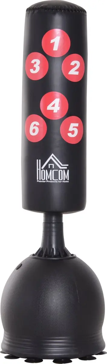 Homcom Staande Bokszak A91-063 - Zwart