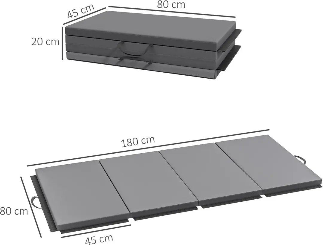 Homcom Gymnastiekmat 180x80x5cm - Grijs