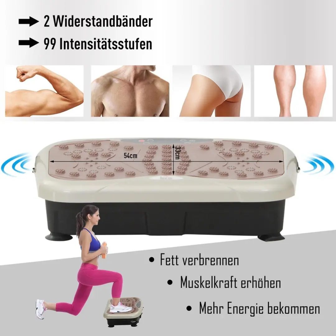 Homcom Fitness Trilplaat 200W - 99 Programma's - Zwart