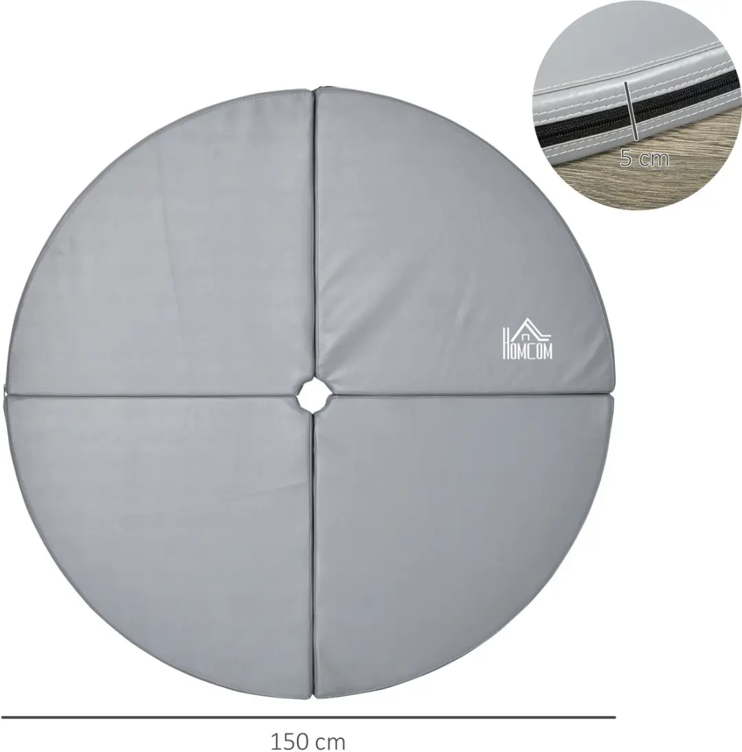 Homcom Paaldansmat Kunststof Ø150cm - Lichtgrijs