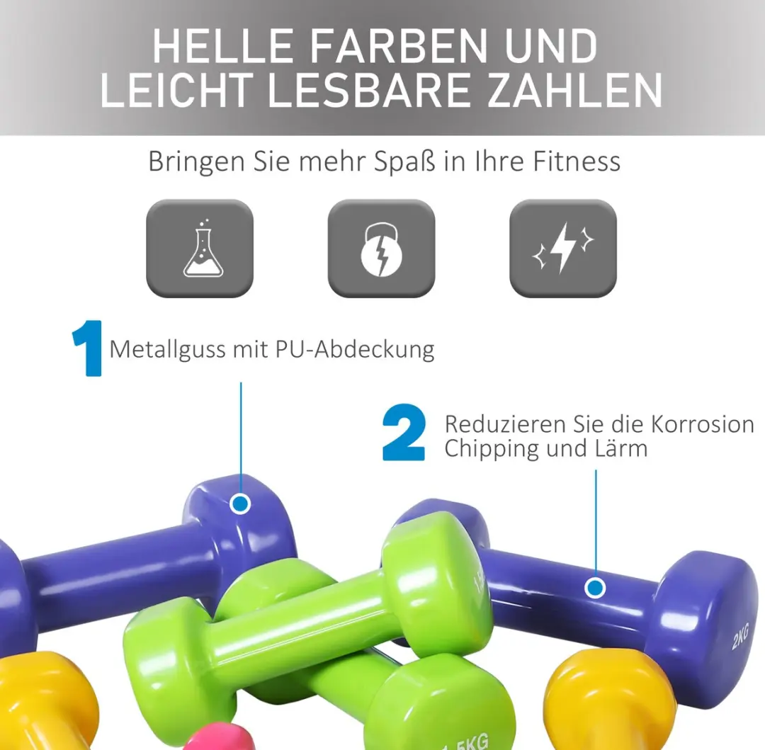 Homcom Hantelset A91-077 - 8-delig - In koffer