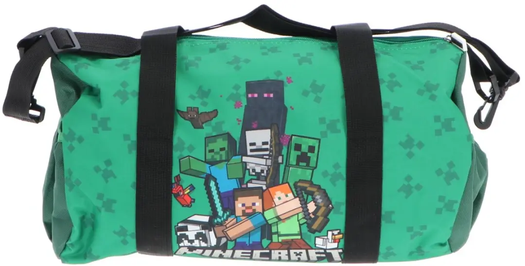 Minecraft Sporttas - 38x22x18cm Groen