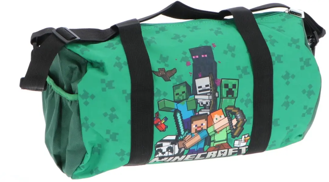 Minecraft Sporttas - 38x22x18cm Groen